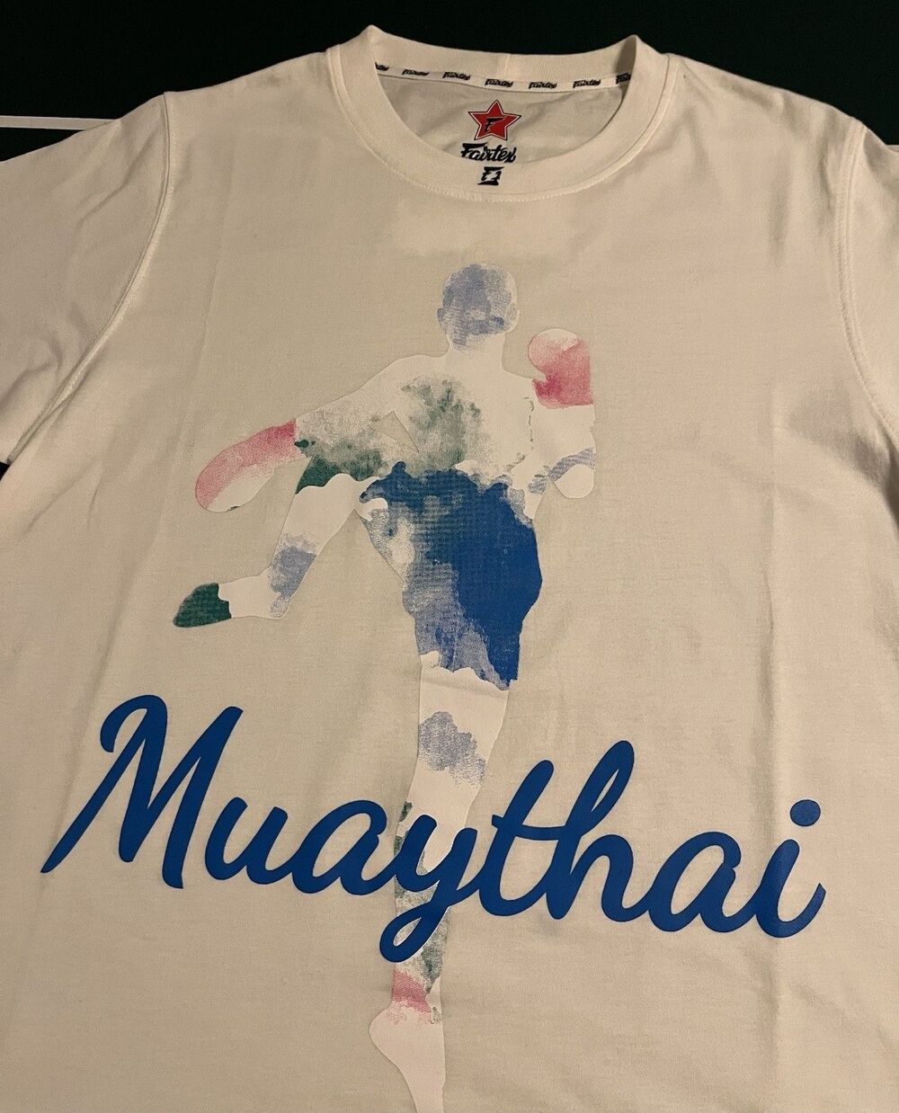 Fairtex Muay Thai Thailand Boxing Colorful T-Shirt MEDIUM Fighter MMA UFC White